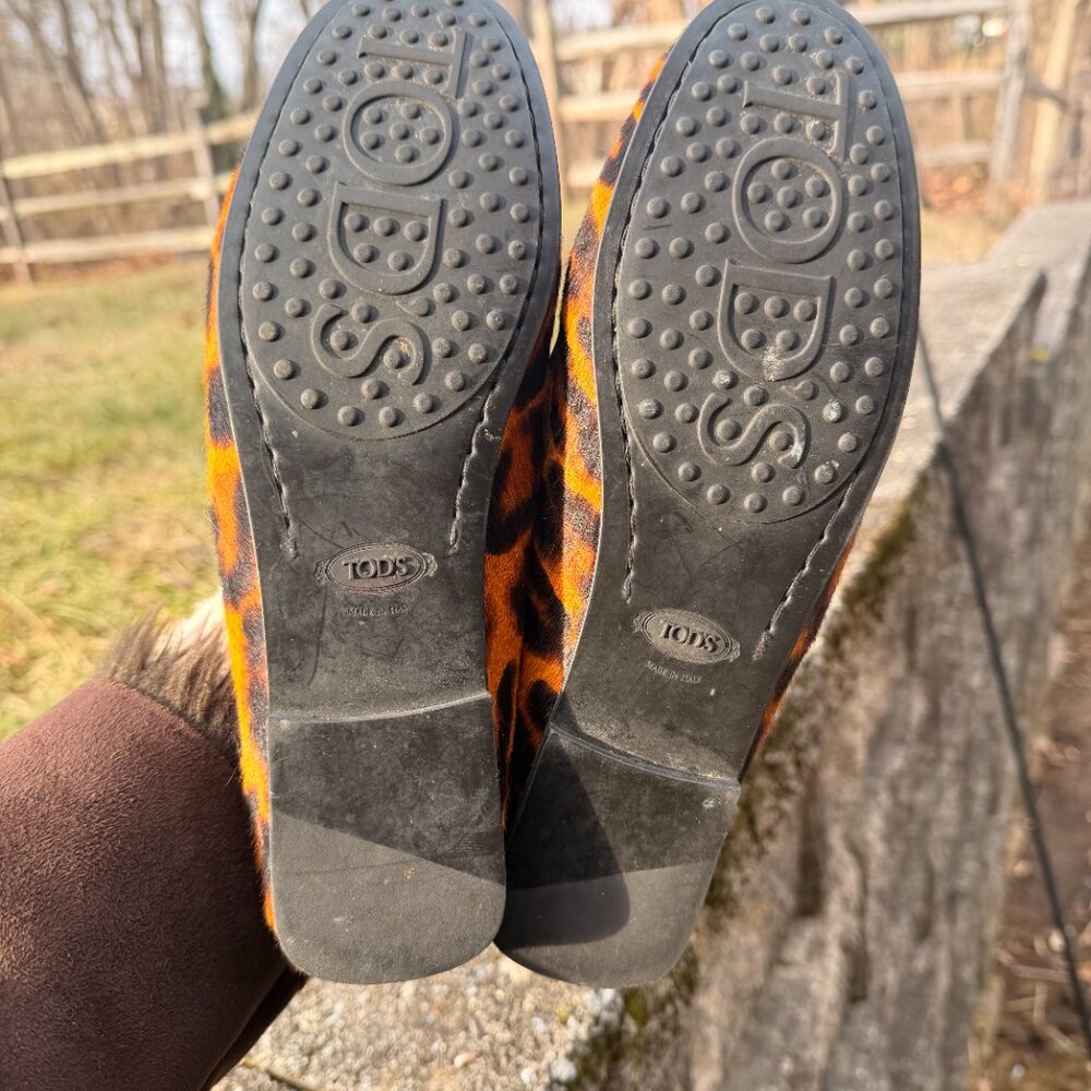 Vintage Animal Print Leopard Hair Calf Loafers Classic Preppy - Picture 9 of 9